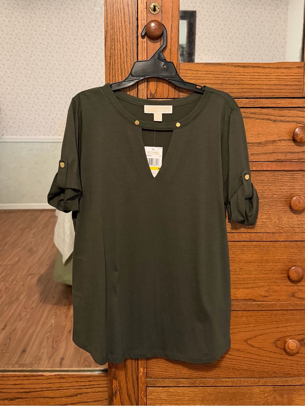 Michael Kors Olive Green M Top